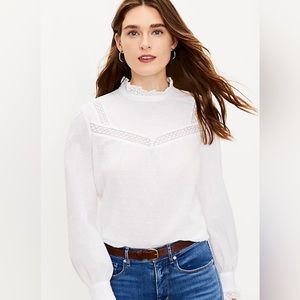 NWT Loft Lace Trim Blouse